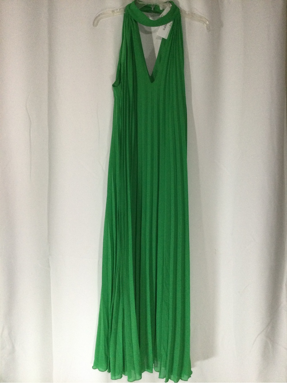 Green Chiffon Pleated Dress - Size US 12